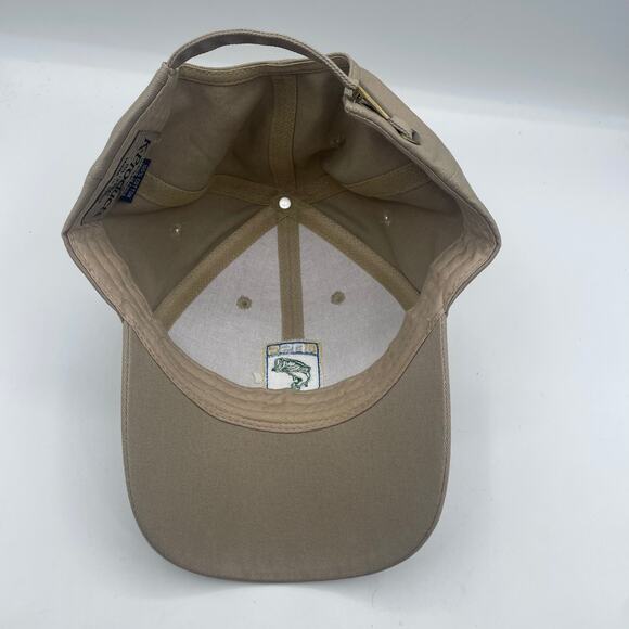 Bass Fishing Member Hat Cap Khaki Canvas Brown Adjustable Unisex Mens - Picture 5 of 6